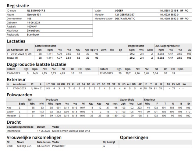 4 melkvaarzen 1 koe